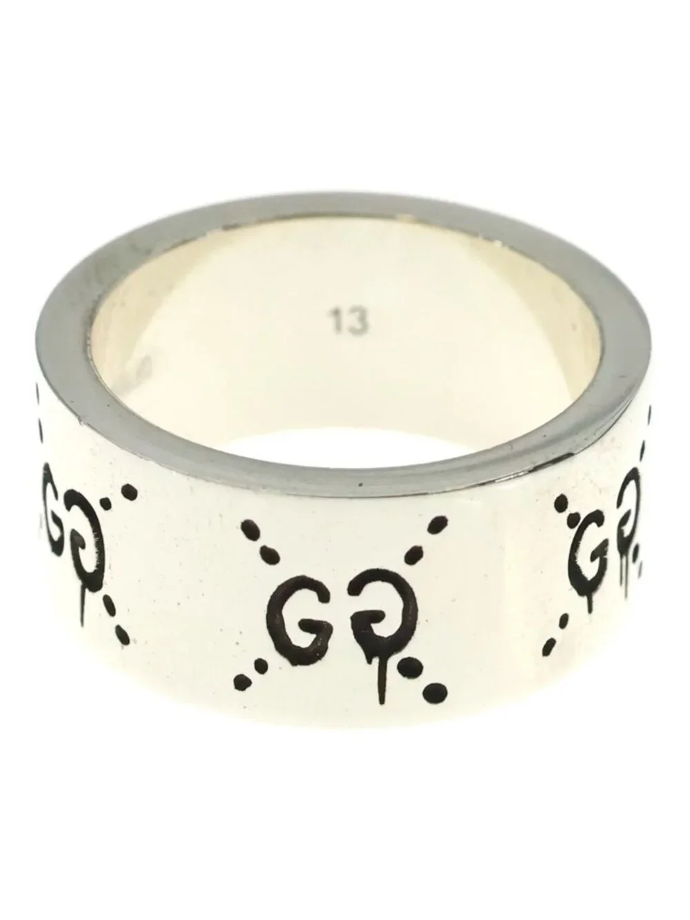 Gucci Ghost GG Ring Skull Silver